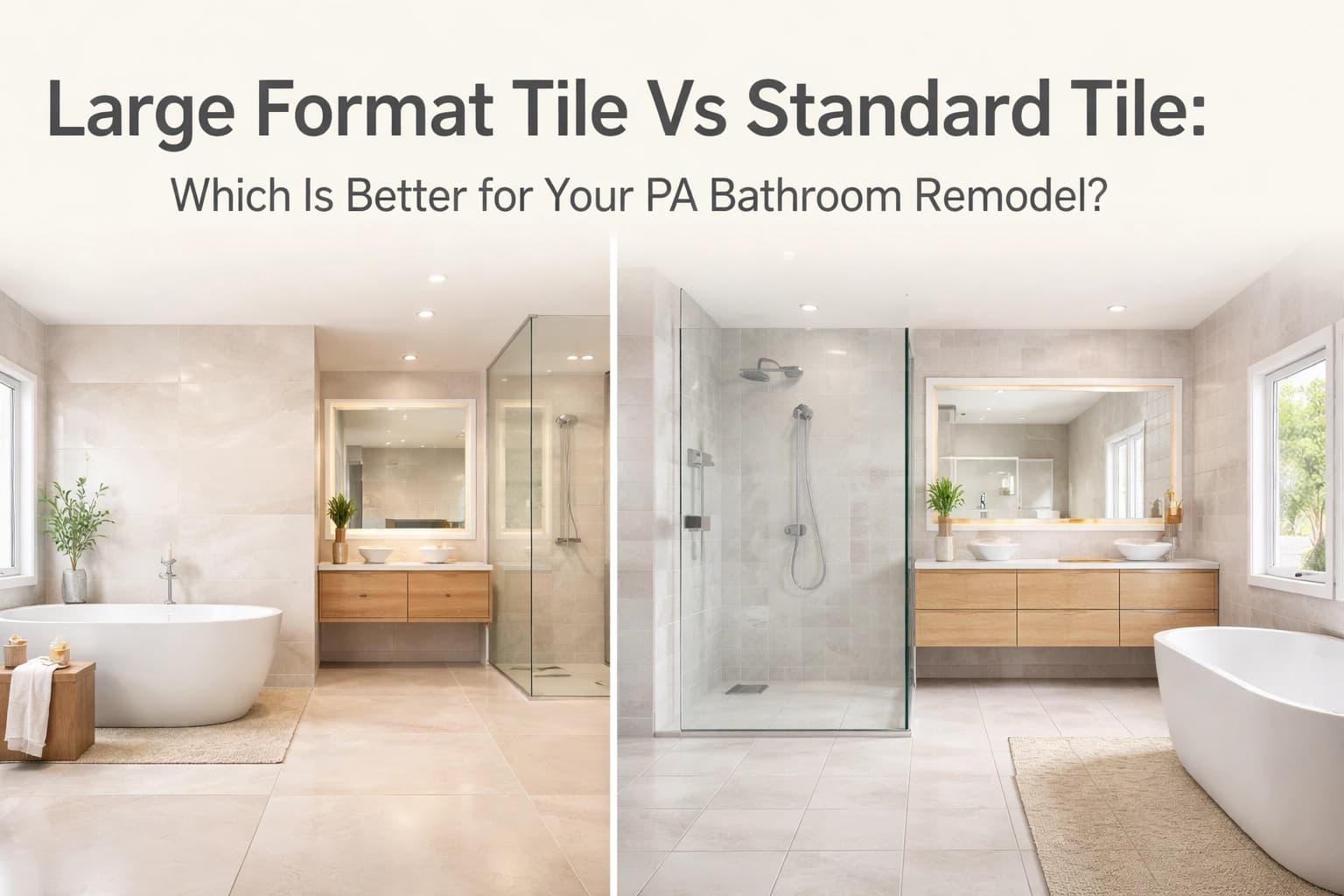 Large Format Tile Vs Standard Tile: Which Is Better for Your PA Bathroom Remodel?