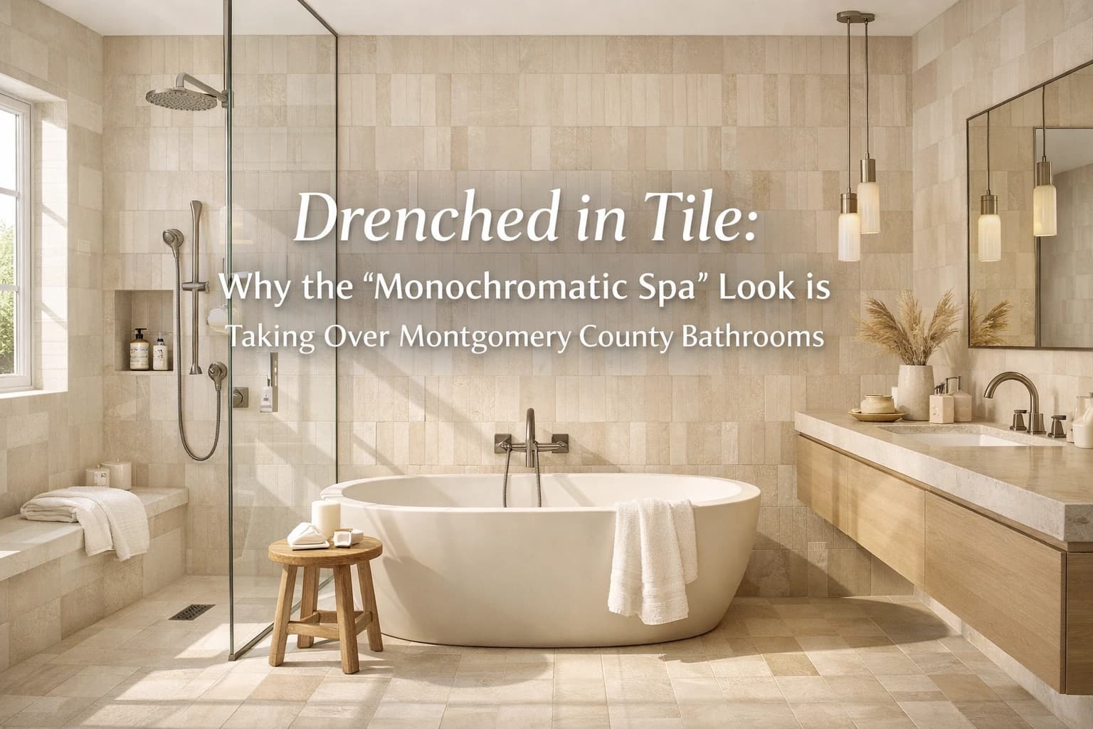 Drenched in Tile: Why the ‘Monochromatic Spa’ Look is Taking Over Montgomery County Bathrooms