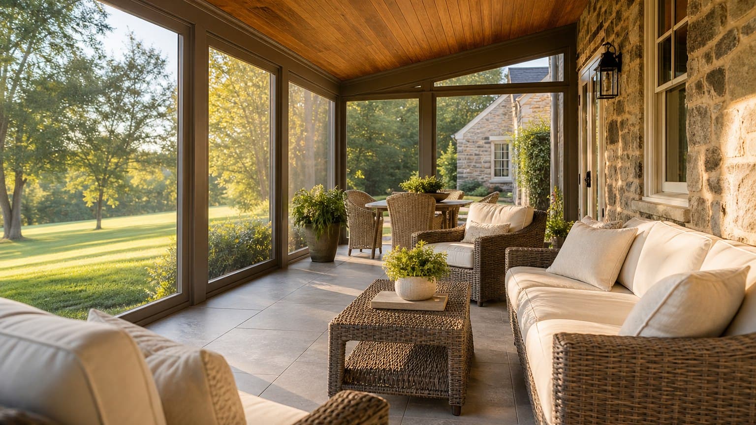 Screened Porch Tile Installation Chester County PA