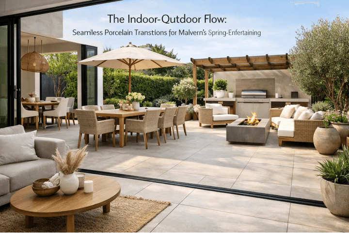The Indoor-Outdoor Flow: Seamless Porcelain Transitions for Malvern’s Spring Entertaining